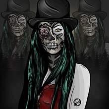 Skull Woman. Een project van  Beeldende kunst,  Tekening, Digitale tekening, Traditionele illustratie y Digitale illustratie van Angela Langlais Gómez - 01.04.2021