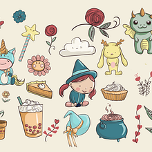 My project in Creating an Illustrated Brand: From the Idea to Merchandising course. Projekt z dziedziny Ilustracje dla dzieci, Ilustracja c i frowa użytkownika Marine Karmann - 02.04.2021