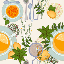 Tea pattern. Un proyecto de Ilustración digital, Ilustración tradicional y Pattern Design de T. Tamara - 02.04.2021