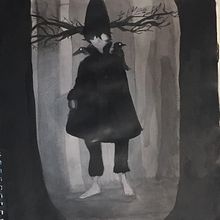 Mi Proyecto del curso: Ilustración en tinta china con influencia japonesa. Drawing, Traditional illustration & Ink Illustration project by Asth Kun - 04.02.2021
