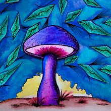 Magic Mushroom. Un proyecto de Dibujo artístico, Dibujo digital, Diseño digital, Pintura digital y Pintura a la acuarela de Luciana Lancaster - 02.04.2021