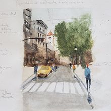 Boceto Paisaje Urbano . Un progetto di Illustrazione tradizionale di Begoña Cruz López - 02.04.2021