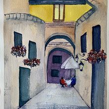 My project in Architectural Illustration with Watercolor course. Pintura em aquarela projeto de Helen Howell - 04.04.2021