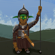 Goblin Spearman. Digital Illustration project by Axel Pullen - 01.24.2021