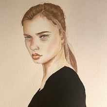 My project in Watercolor Portrait from a Photo course. Pintura em aquarela projeto de babybluepowder - 03.04.2021