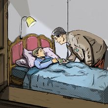 Boa noite, filho.. Drawing, Traditional illustration, and Digital Illustration project by Lucas Castelo - 04.03.2021