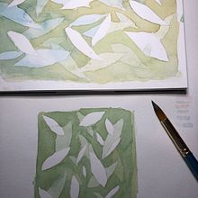 Proyecto final: Print botánico en negativo.. Un progetto di Bozzetti, Illustrazione tradizionale, Illustrazione botanica, Pattern design e Pittura ad acquerello di Angel Peto - 28.10.2020