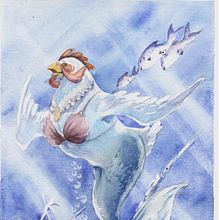 Waterchick. Traditional illustration project by Anna E. Lukasik-Fisch - 04.04.2021