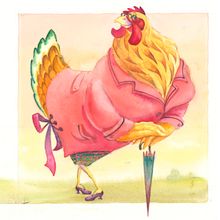 Hen. Children's Illustration, and Traditional illustration project by Anna E. Lukasik-Fisch - 04.04.2021
