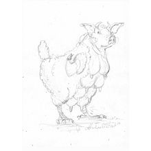Eggs-lying wool milk pig. Traditional illustration, Sketchbook, and Sketching project by Anna E. Lukasik-Fisch - 04.04.2021