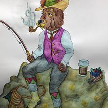 My project in Anthropomorphic Character Creation course. Traditional illustration project by Louise Sumner - 04.05.2021