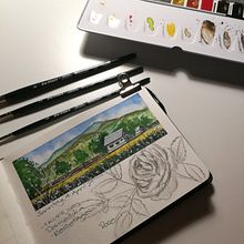 Mein Kursprojekt: Aquarellreiseheft, 4.4.21. Watercolor Painting project by Fabienne Koller - 04.04.2021