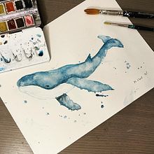 Azul 💙. Projekt z dziedziny  Sztuki piękne,  R, sunek,  R, sunek art, st, czn, Projektowanie produktowe, Trad, c, jna ilustracja,  R, sunek atramentem, Ilustracje dla dzieci, Ilustracja naturalist, czna,  Malarstwo i Malowanie akwarelą użytkownika Maialen Lleó - 04.04.2021