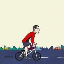 Andres on bicycle Gif. 2D Animation, and Digital Illustration project by Vanessa Duarte - 02.15.2020