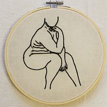 My project in Embroidered Linear Portrait course. Embroider project by Ama Warnock - 04.05.2021