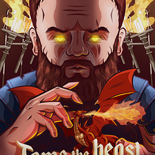 Ilustración Vectorial: Tame the Beast - Domestica la bestia. Projekt z dziedziny Design, Projektowanie graficzne, Trad, c i jna ilustracja użytkownika 19.11ccan - 04.04.2021