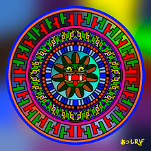 Mándala con símbolo azteca . Gambar Digital proyek oleh Raúl Villela Flores - 02.05.2021