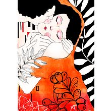 FanArt The Kiss. Un proyecto de Dibujo digital, Ilustración tradicional y Pintura a la acuarela de Miriam Rodriguez - 16.03.2020
