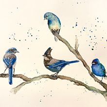 My project in Artistic Watercolor Techniques for Illustrating Birds course. Watercolor Painting project by Connie Berry - 04.05.2021