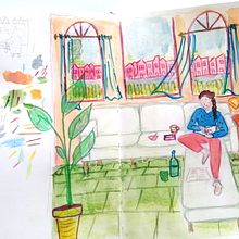 Pleasant afternoon. Children's Illustration project by Beatriz Hernandez Poveda - 04.05.2021