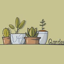 Garden suculentas. Un progetto di Illustrazione digitale di Rubén Alonso López - 04.10.2020