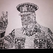 My project in Hand-Drawn Typographic Portrait course. Traditional illustration project by Louise Sumner - 04.06.2021
