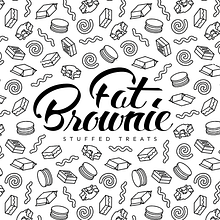 Fat Brownie, Stuffed Treats. Un projet de Br, ing et identité, Design , Création de logos , et Packaging de Hector S - 15.01.2021