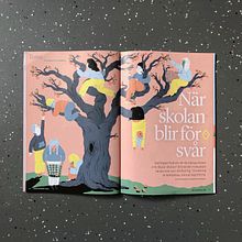 Editorial illustrations: Skolporten. Un projet de Illustration numérique, Illustration éditoriale et Illustration traditionnelle de Emma Hanquist - 01.04.2021