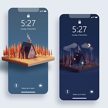 Lowpoly Autumn Cabin. Un progetto di 3D, Modellazione 3D e Illustrazione tradizionale di Mohamed Chahin - 01.01.2018