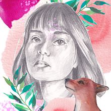 My project in Portrait Illustration with Analog and Digital Techniques course. Pencil Drawing, Portrait Drawing, and Watercolor Painting project by Judith van Rijswijk - 04.10.2021