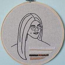 Mi Proyecto del curso: Retrato lineal bordado. Un proyecto de Bordado de Viviana - 06.04.2021