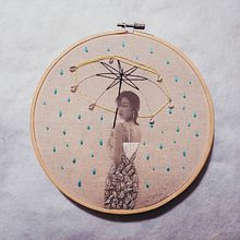 Mi Proyecto del curso: Bordado en fotografías sobre tela. Photograph, Collage, Paper Craft, Printing, Embroider, DIY, and Textile Design project by fatbones - 04.07.2021