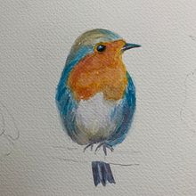 My Project 'Robin' Artistic Water Colour Techniques. Watercolor Painting project by lkhamilton4 - 04.07.2021