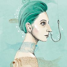 The mermaid. Digital Illustration, and Traditional illustration project by Matilde Chizzola - 04.07.2021