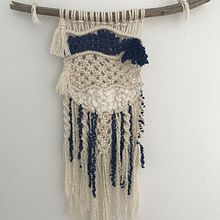 White and blue : inspired by Portuguese tiles. . Macramé, Accessor, Design, Arts, Crafts, Interior Design, Decoration, and Fiber Arts project by Iryna - 04.06.2021