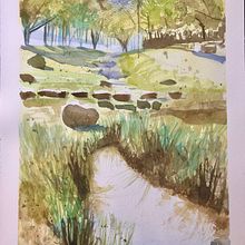 My project in  Natural Landscapes in Watercolor course. Fine Arts project by Cindy Faulkner - 04.07.2021