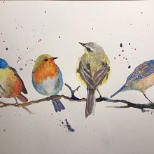 My project in Artistic Watercolor Techniques for Illustrating Birds course. Projekt z dziedziny Malowanie akwarelą użytkownika Daniele Mead - 07.04.2021