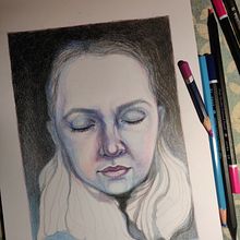 (Not finished)My project in Chiaroscuro Creative Portrait with Pencils course. Artistic Drawing project by Juli Tokarenko - 04.07.2021