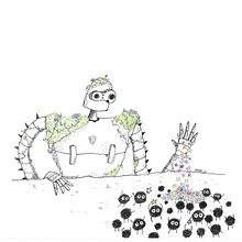 Feeding the dust bunnies . Drawing project by Noelia Sánchez Canosa - 04.07.2021