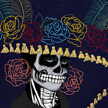 Sketch Catrina noche. Digital Drawing, Traditional illustration, Digital Illustration, and Digital Painting project by Florencia Giossa - 11.25.2020
