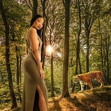 La Dama del Bosque. Un progetto di Fotomontaggio di Aldo Enríquez Sifuentes - 08.04.2021