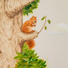 Mural Art for Playroom. Interior Architecture, Fine Arts, Creativit, Decoration, Art Direction, Architectural Illustration, Botanical Illustration, Naturalistic Illustration, Interior Decoration, Painting, Acr, lic Painting, Stor, telling, and Decorative Painting project by Tâmisa Trommer - 03.30.2019