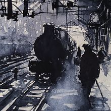 Chester General Station. Painting, Sketchbook, Sketching, and Watercolor Painting project by Reha Sakar - 04.08.2021