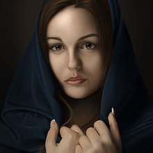 Woman In Blue Mantle. Un projet de Dessin numérique, Illustration numérique , et Peinture numérique de Leonardo Sevilla - 08.04.2021