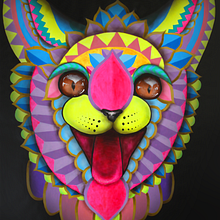 Psychedelic cat . Ilustrație tradițională de Piensa Arte - 04.09.2021