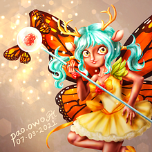 Magical Girl Butterfly Monarch. Concept Art, Character Design, Traditional illustration, and Digital Illustration project by Paola Robledo - 04.10.2021