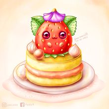 Kitten Dessert. Traditional illustration, and Digital Illustration project by Paola Robledo - 04.10.2021