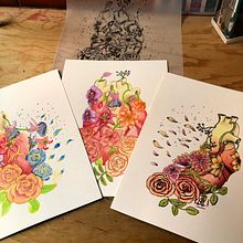 florecer hasta estallar. Drawing, Artistic Drawing, Traditional illustration, and Watercolor Painting project by Rebeca Alejandra Acuña Rojas - 02.12.2021