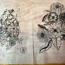 tinta y flores. Drawing, Traditional illustration & Ink Illustration project by Rebeca Alejandra Acuña Rojas - 01.13.2021
