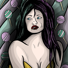 Candy. Een project van  Beeldende kunst, Digitale tekening, Traditionele illustratie y Digitale illustratie van Angela Langlais Gómez - 10.04.2021